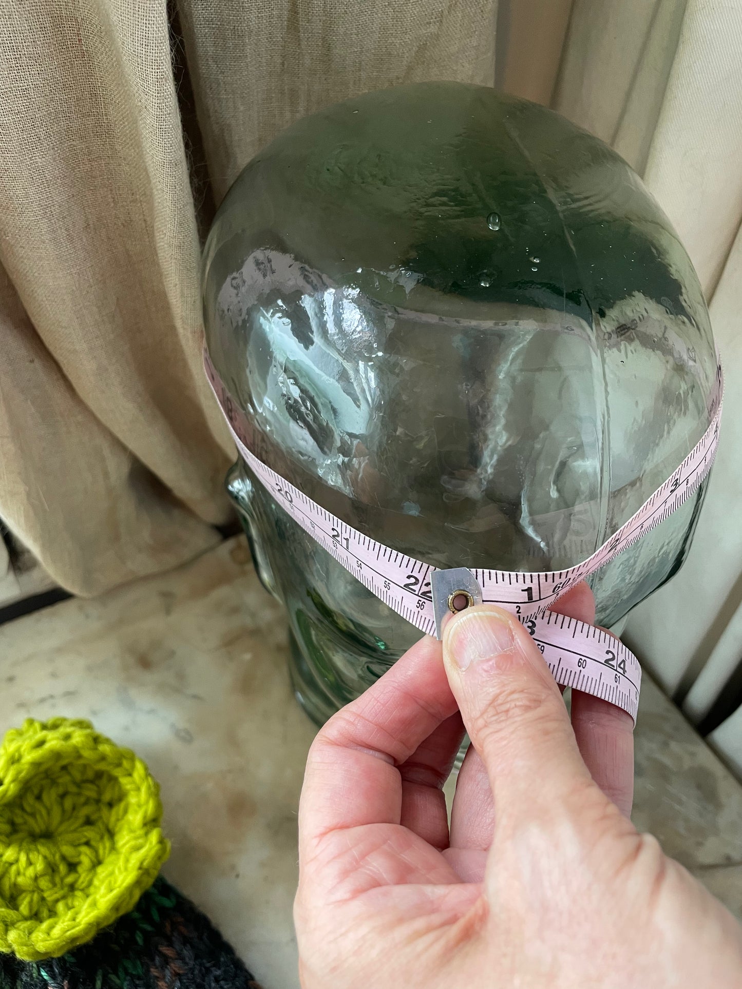 Chunky hand Knit 🎃 camo Beanie with pumpkin Stem & Leaf