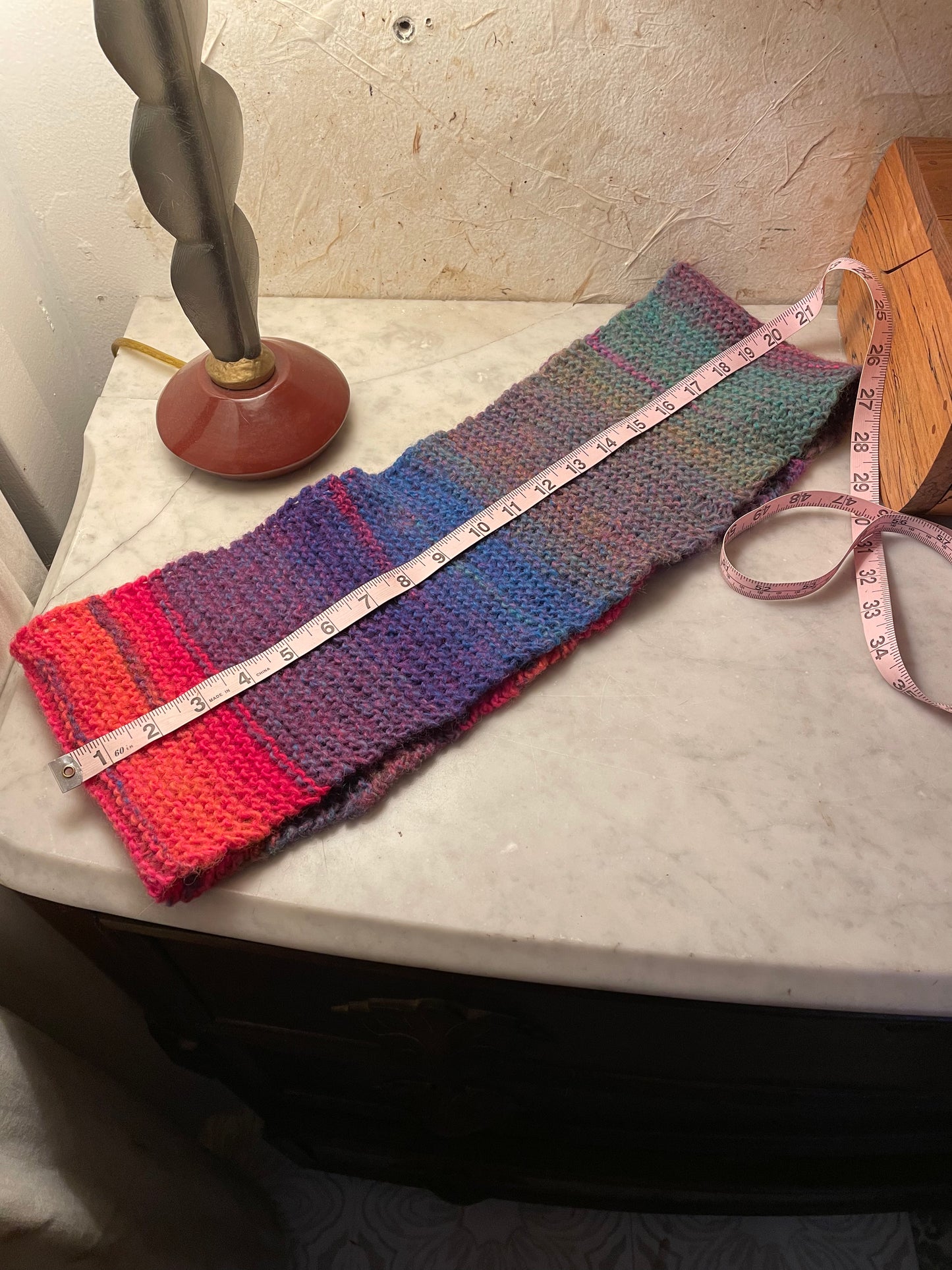 Hand Knitted Gradient Wool Infinity Scarf | Cozy Multicolor Winter Scarf | Unique Artisan Gift