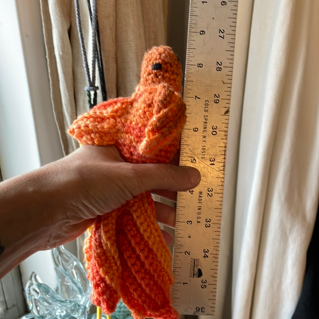 Hand crocheted fantail goldfish amigurumi toy
