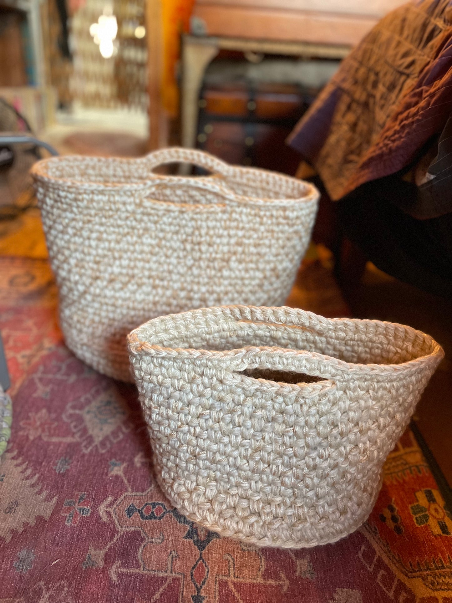 Hand-Crocheted Boho Basket: The Perfect Blend of Style and Function