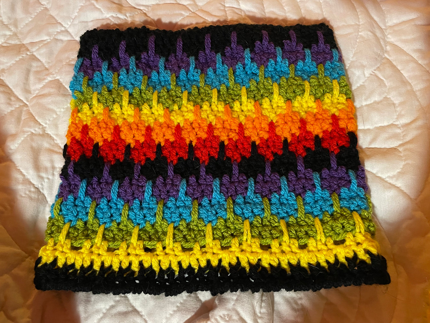 hand crocheted Cranky Kitty Beanie 🌈 hat toque 
 , made to order