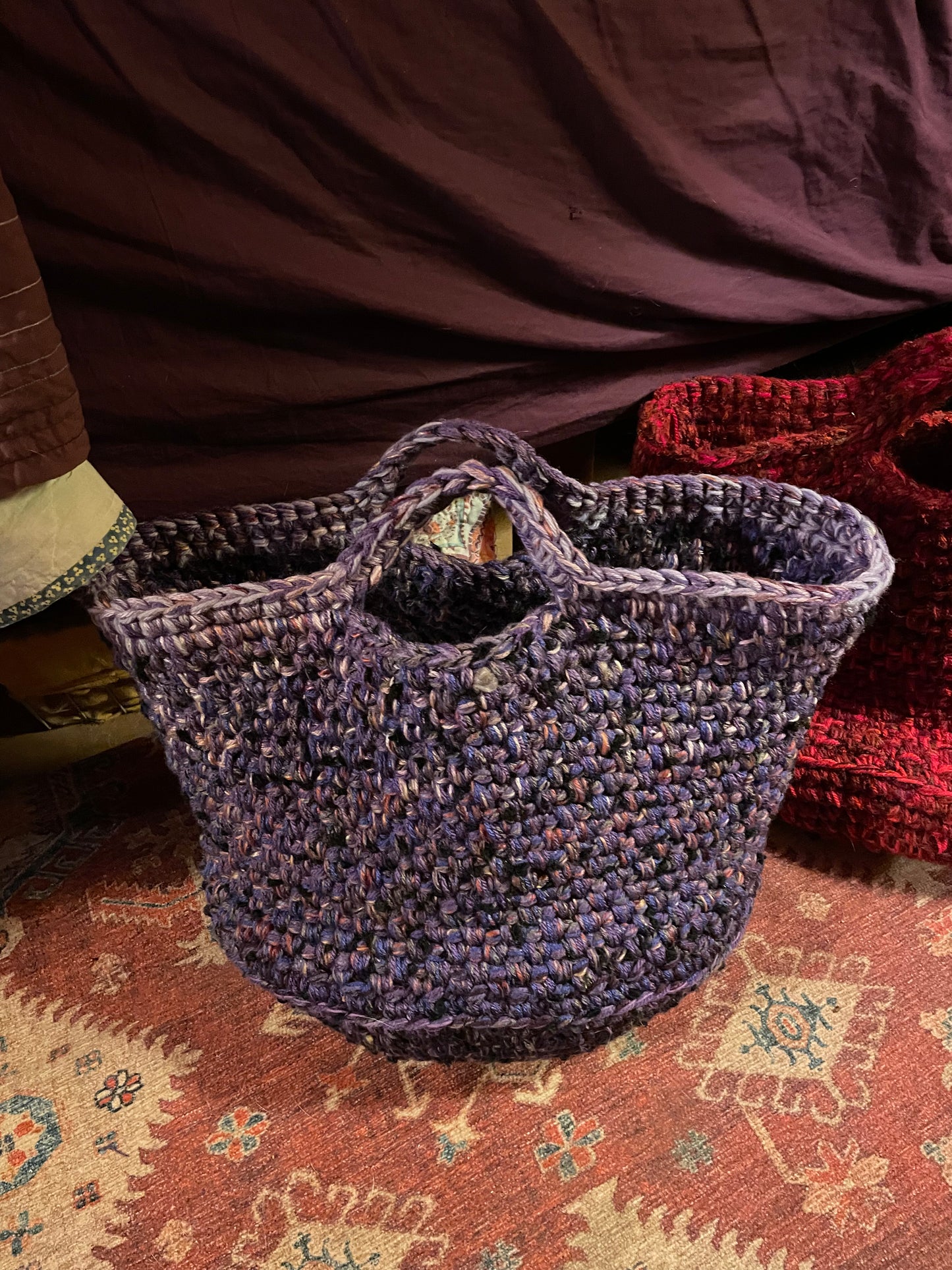 Hand-Crocheted Boho Basket: The Perfect Blend of Style and Function