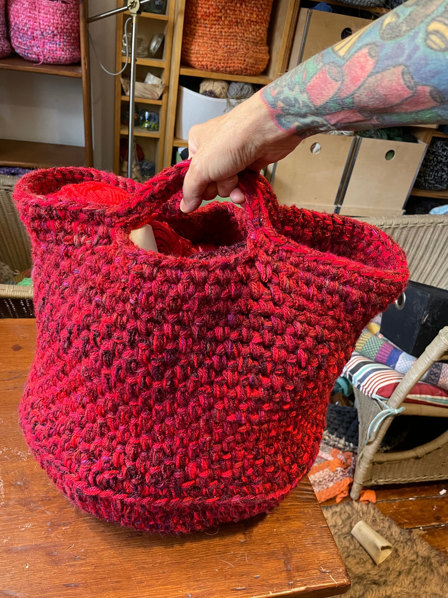 Hand-Crocheted Boho Basket: The Perfect Blend of Style and Function