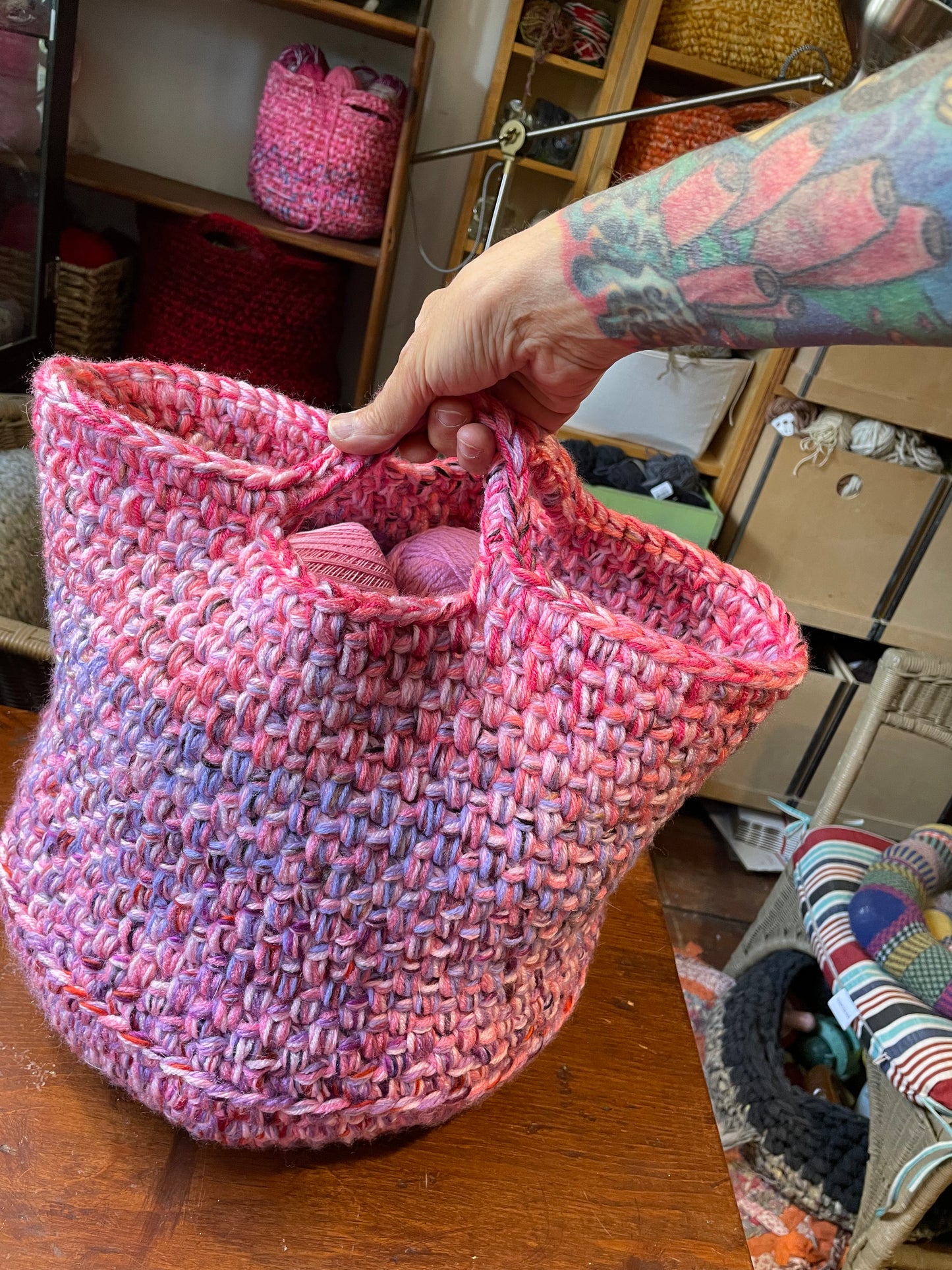 Hand-Crocheted Boho Basket: The Perfect Blend of Style and Function