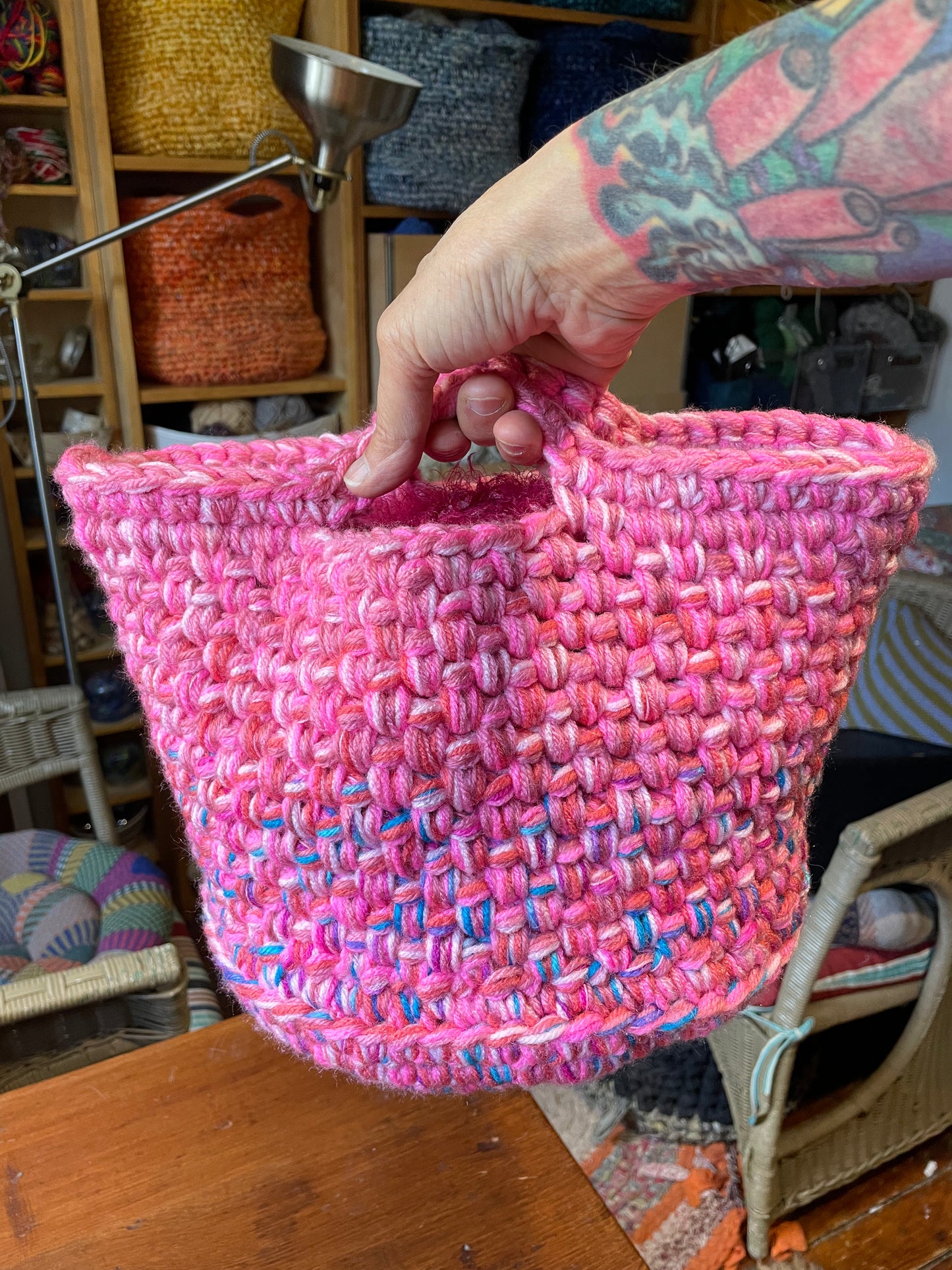 Hand-Crocheted Boho Basket: The Perfect Blend of Style and Function