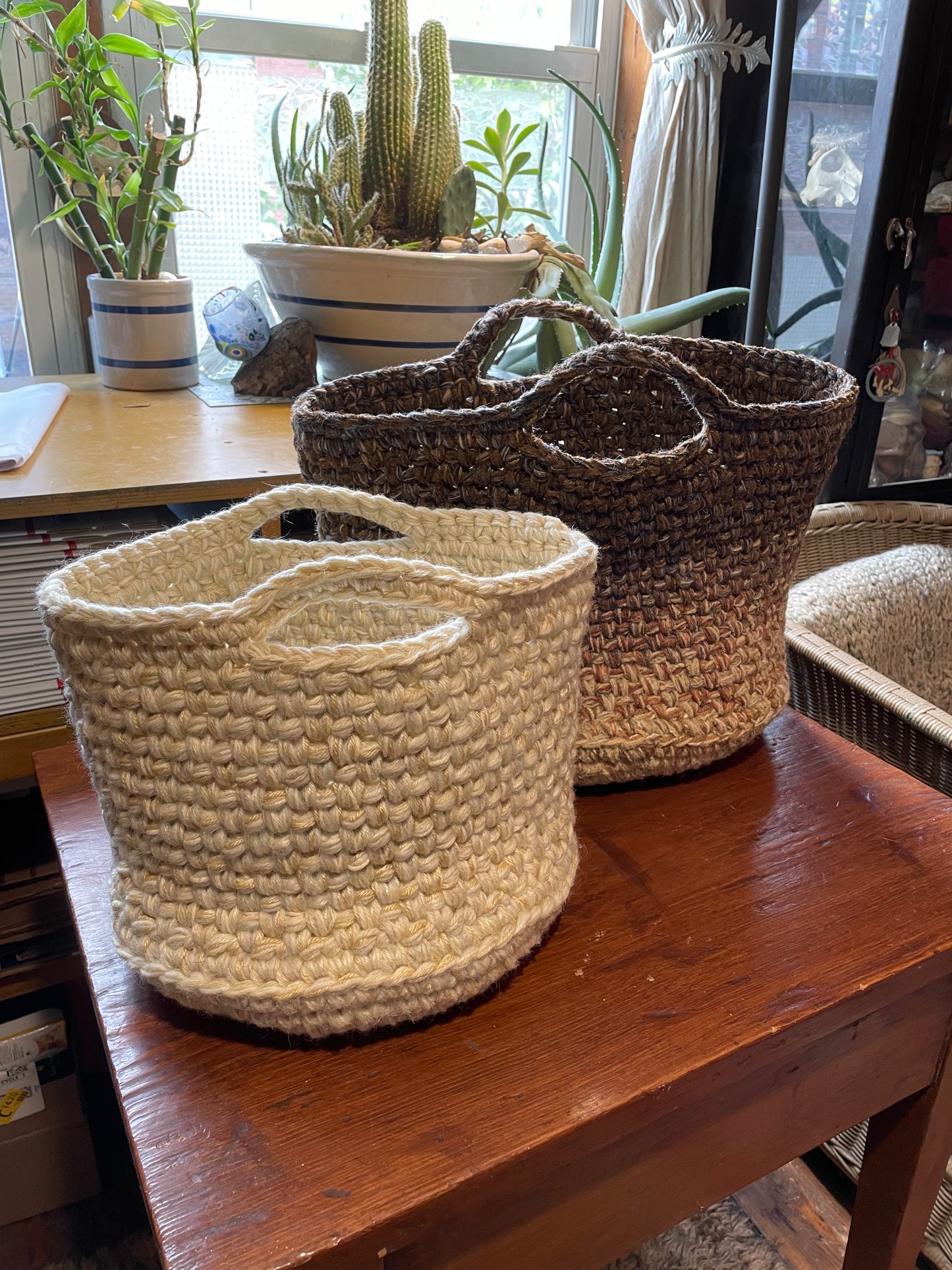 Hand-Crocheted Boho Basket: The Perfect Blend of Style and Function