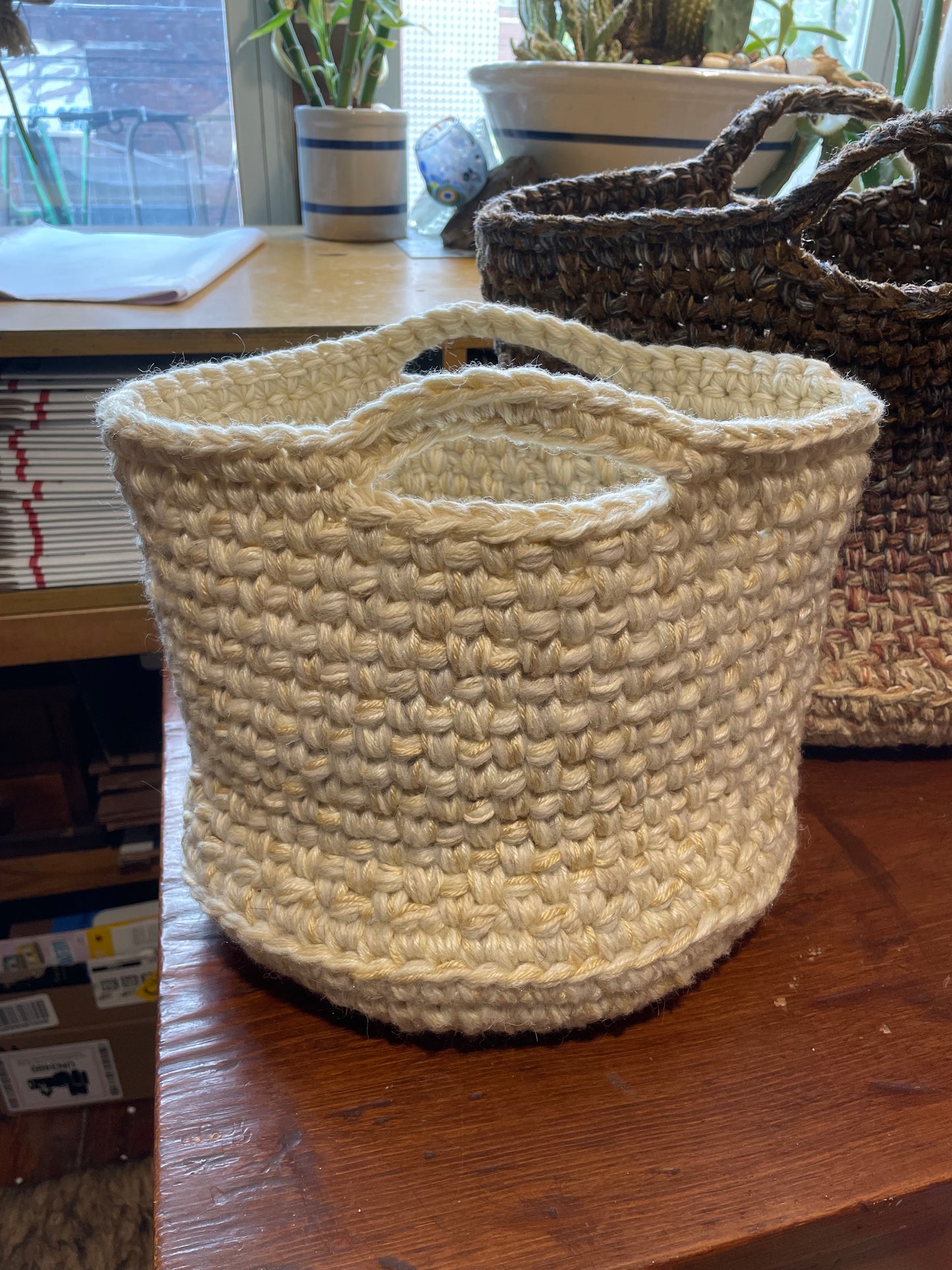 Hand-Crocheted Boho Basket: The Perfect Blend of Style and Function