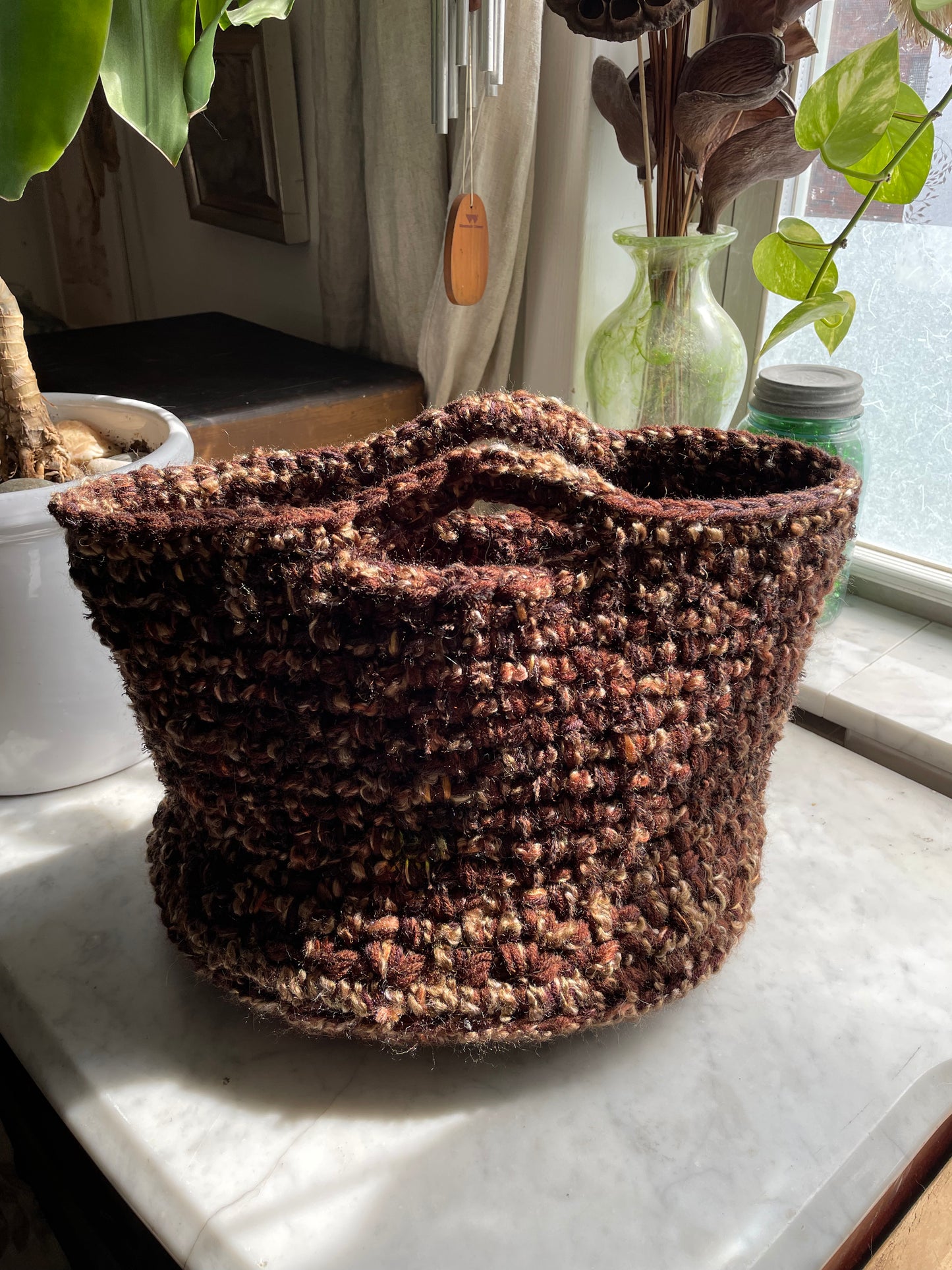 Hand-Crocheted Boho Basket: The Perfect Blend of Style and Function