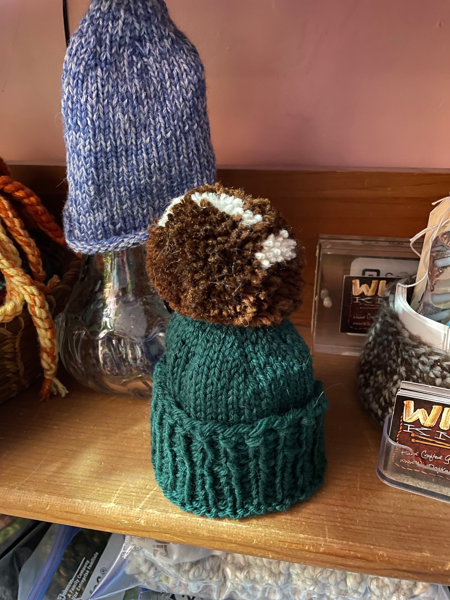 New born baby football 🏈 fans! Hand knit beanie hat with removable 🏈 pom pom