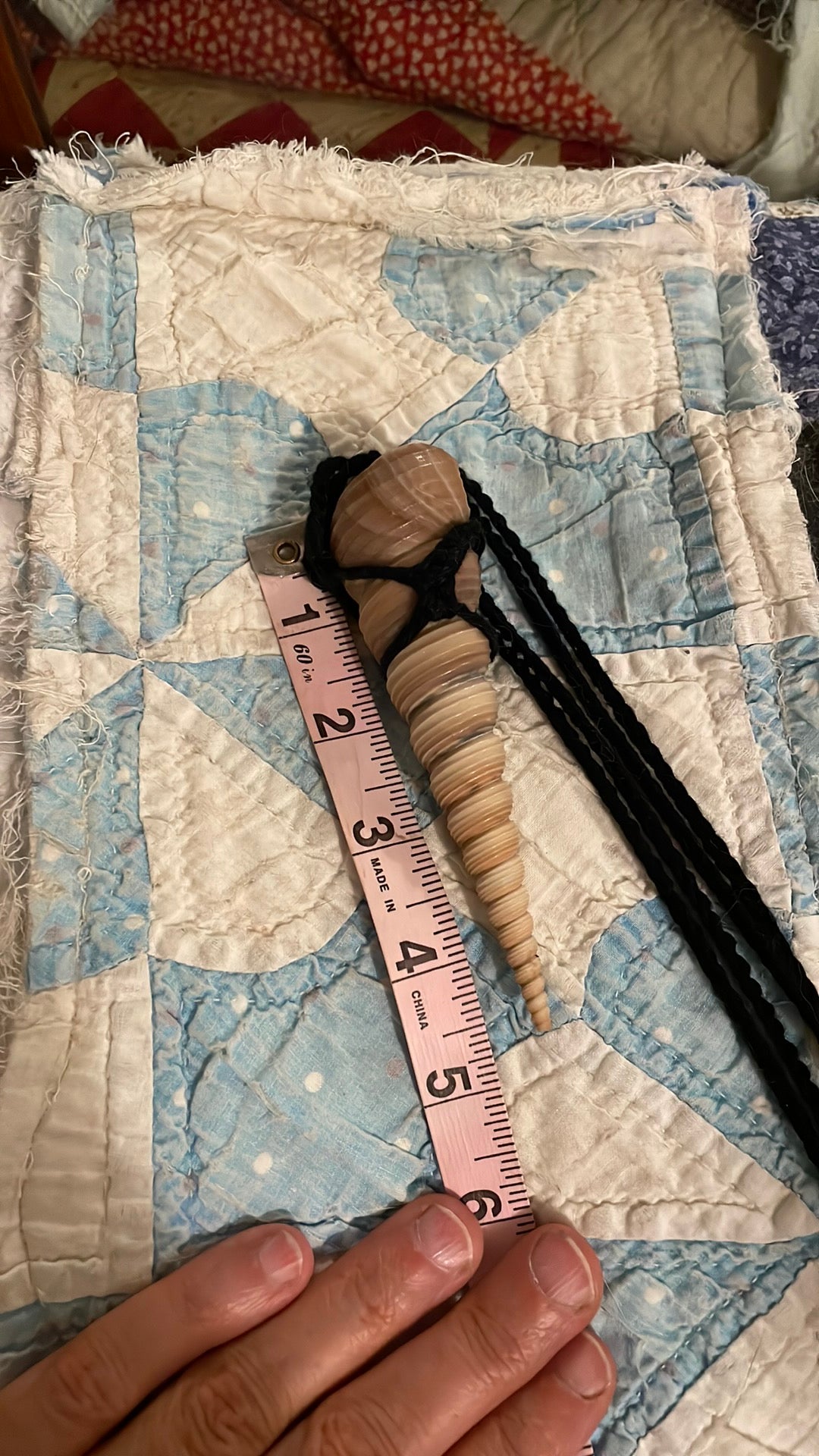 Hand-Crocheted Black Cotton Wrapped Shell Necklace – Natural Boho Jewelry