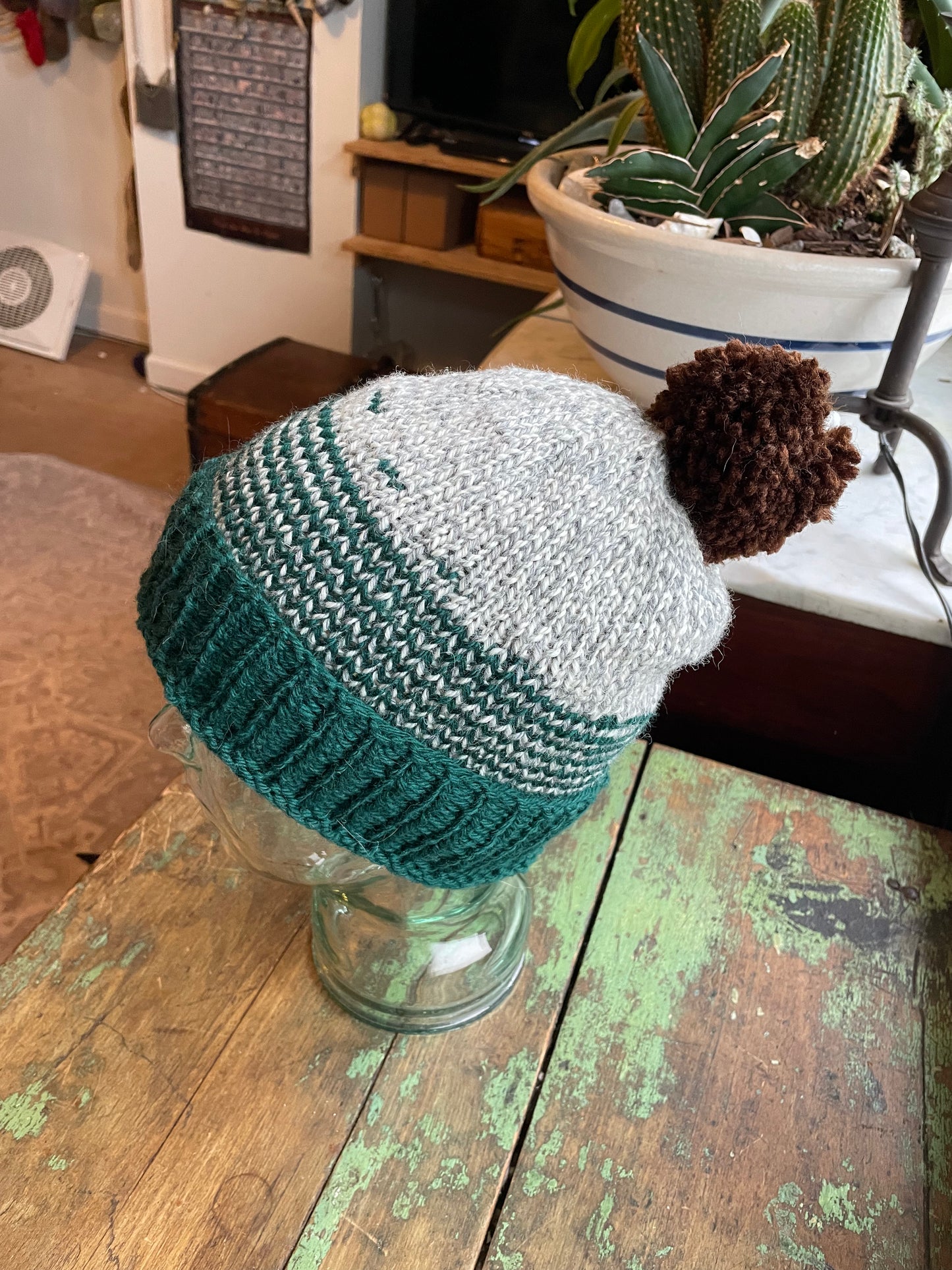 Philadelphia hand knit beanie with removable football 🏈 pompom