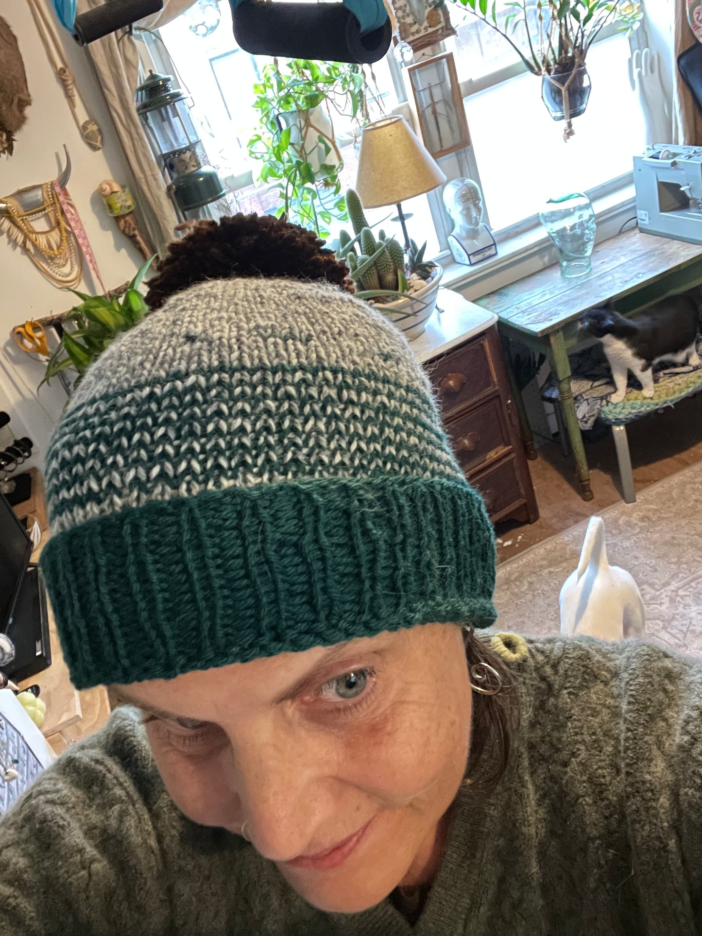 Philadelphia hand knit beanie with removable football 🏈 pompom