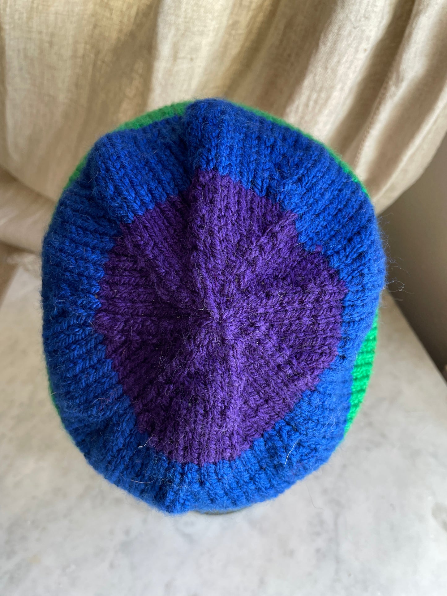 Hand knitted Rainbow 🌈 Light weight XL slouchy Beanie