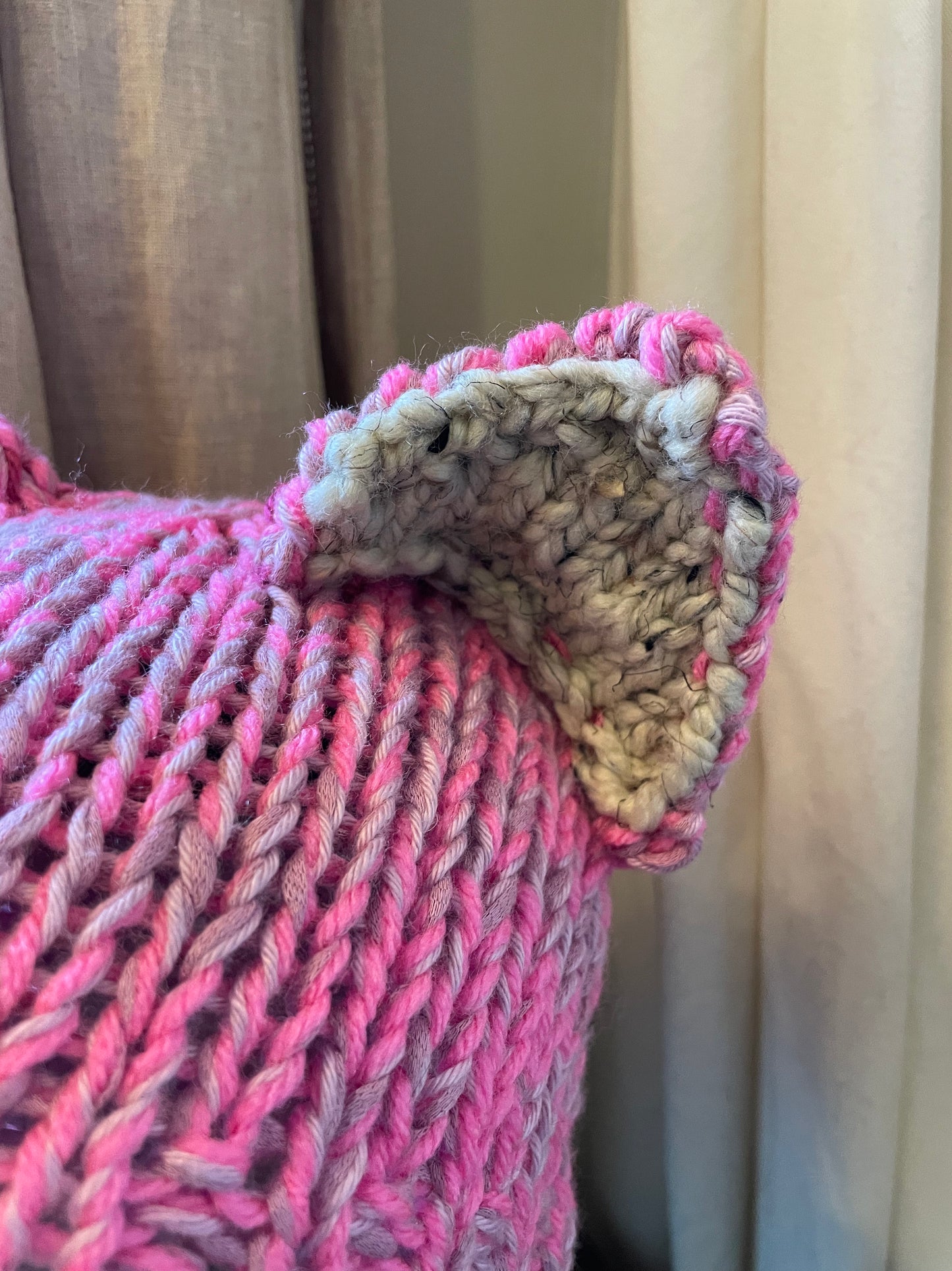 Hand-Knitted Pink Pussy hat with Cat Ears – Small Adult/Teen