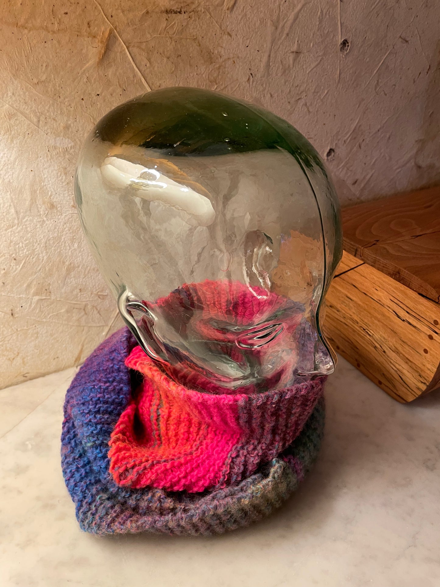 Hand Knitted Gradient Wool Infinity Scarf | Cozy Multicolor Winter Scarf | Unique Artisan Gift