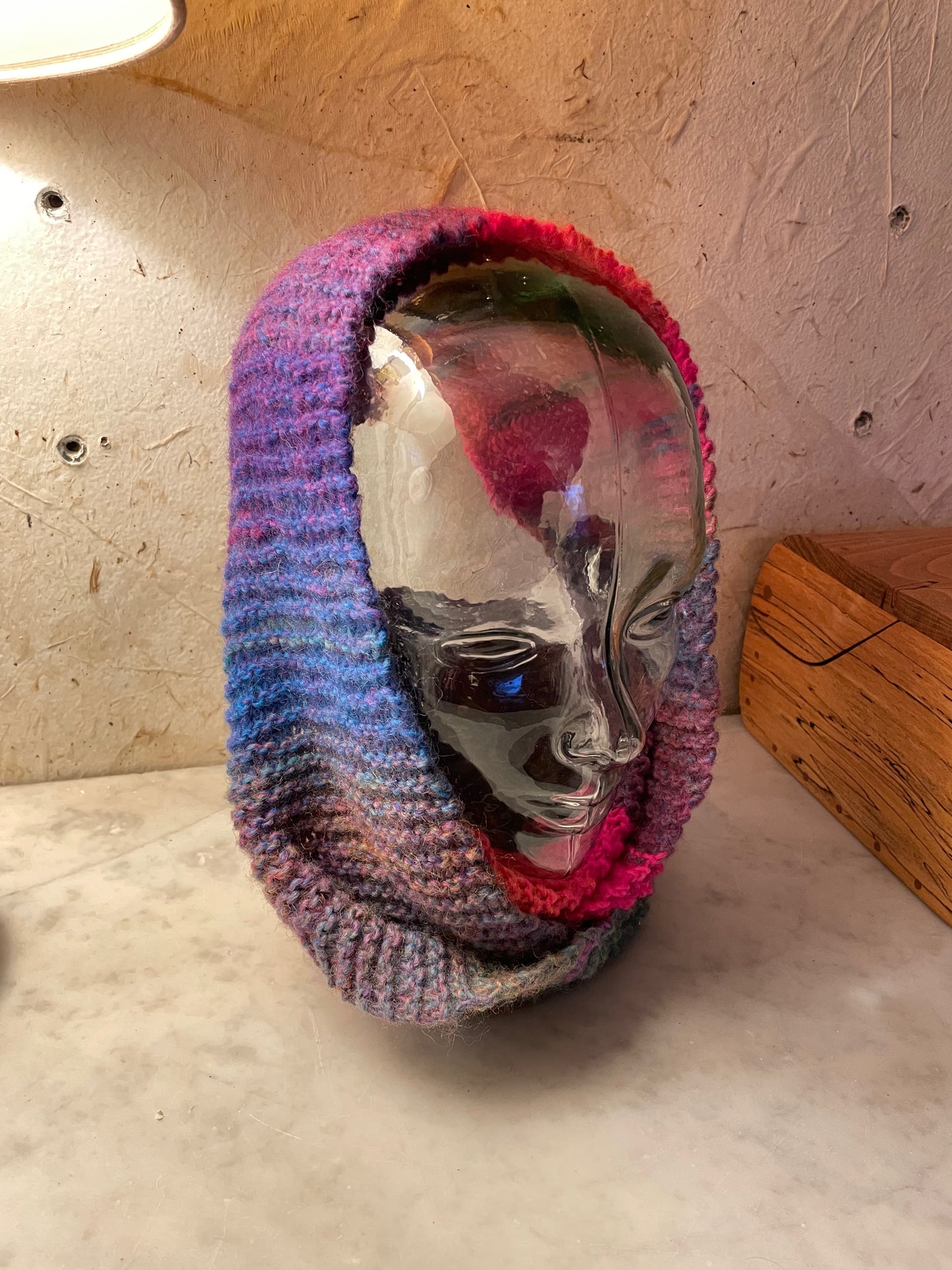 Hand Knitted Gradient Wool Infinity Scarf | Cozy Multicolor Winter Scarf | Unique Artisan Gift