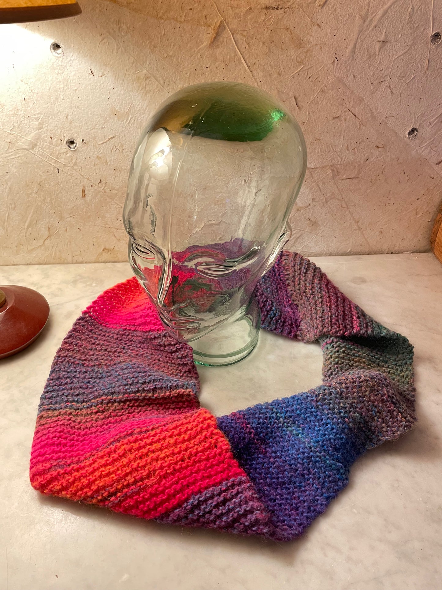 Hand Knitted Gradient Wool Infinity Scarf | Cozy Multicolor Winter Scarf | Unique Artisan Gift