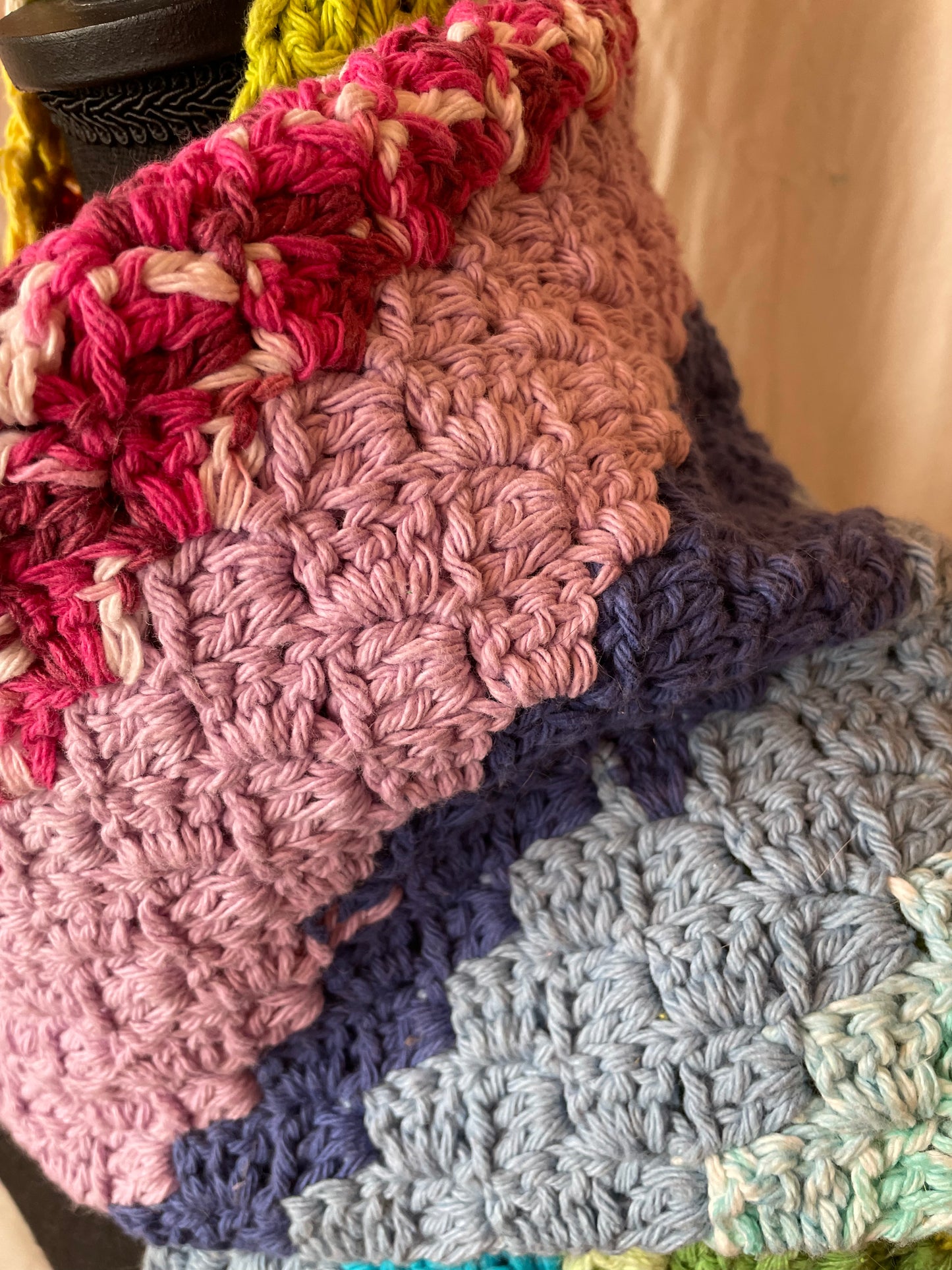 The Cotton Rainbow Scarf | Substantial 100% Cotton | 8-Foot Crocheted Wrap