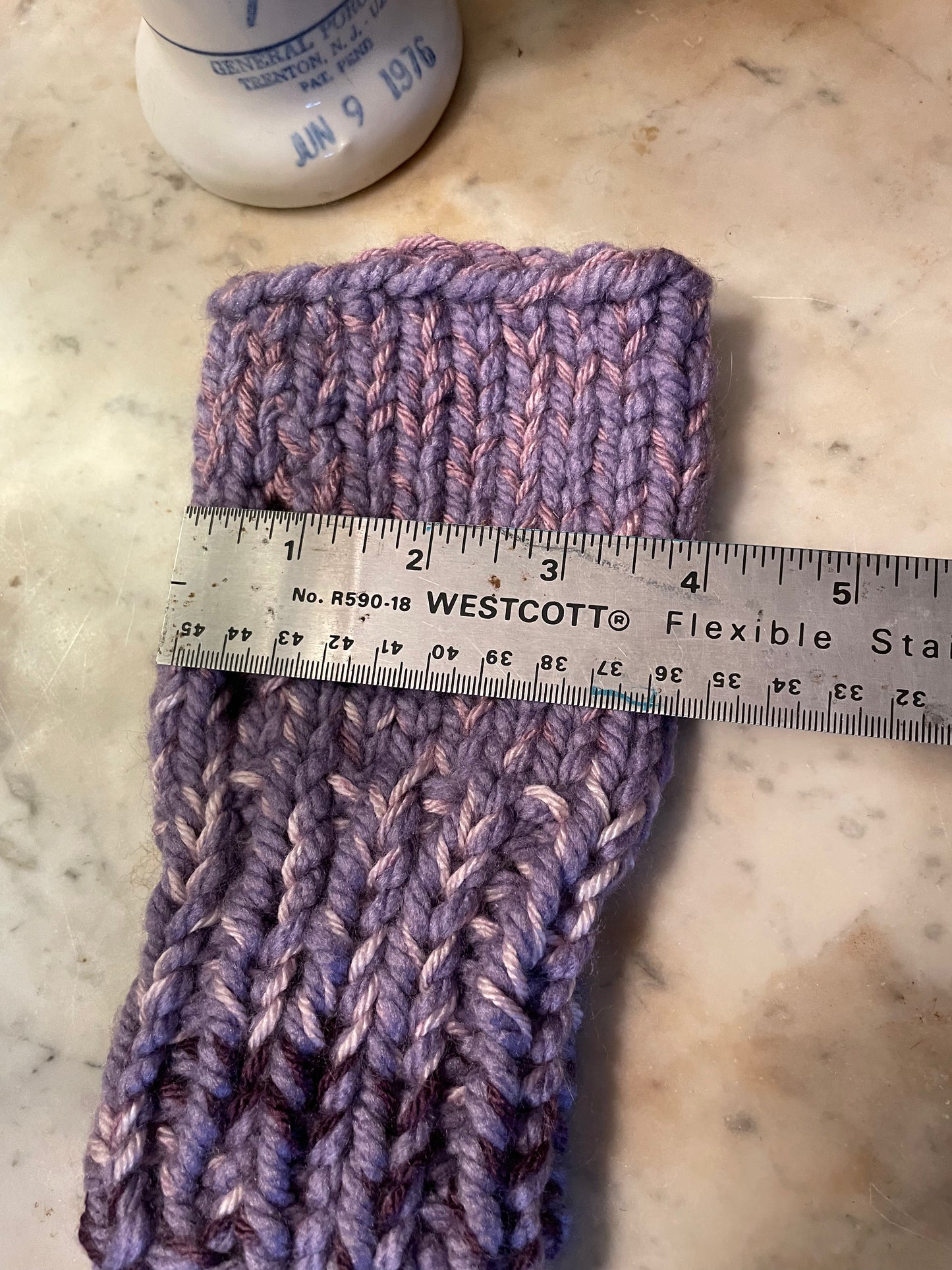 Hand  knitted lavender fingerless gloves size medium