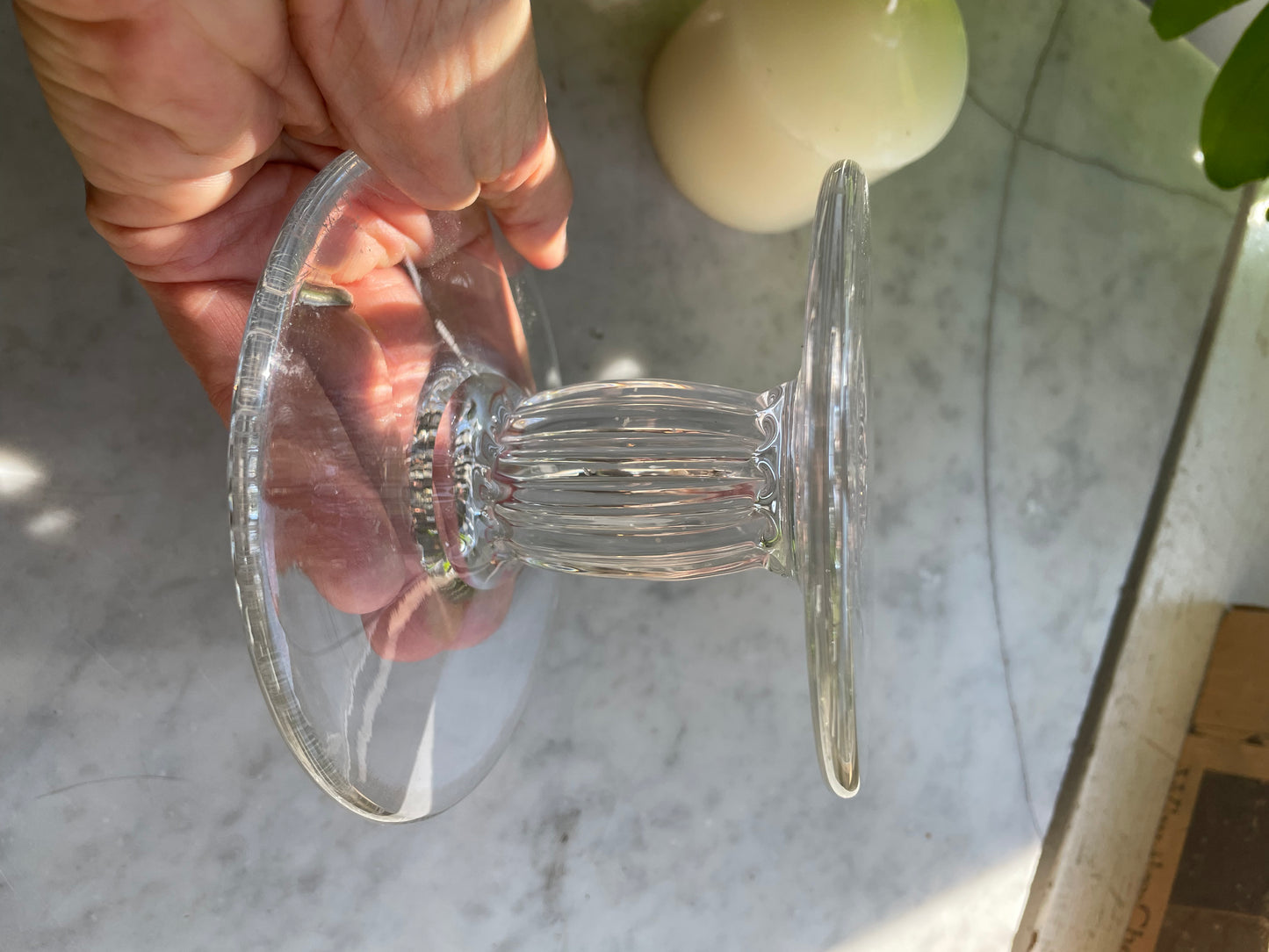 Pair of Vintage Who Dog Studios hand blown glass pillar candle risers