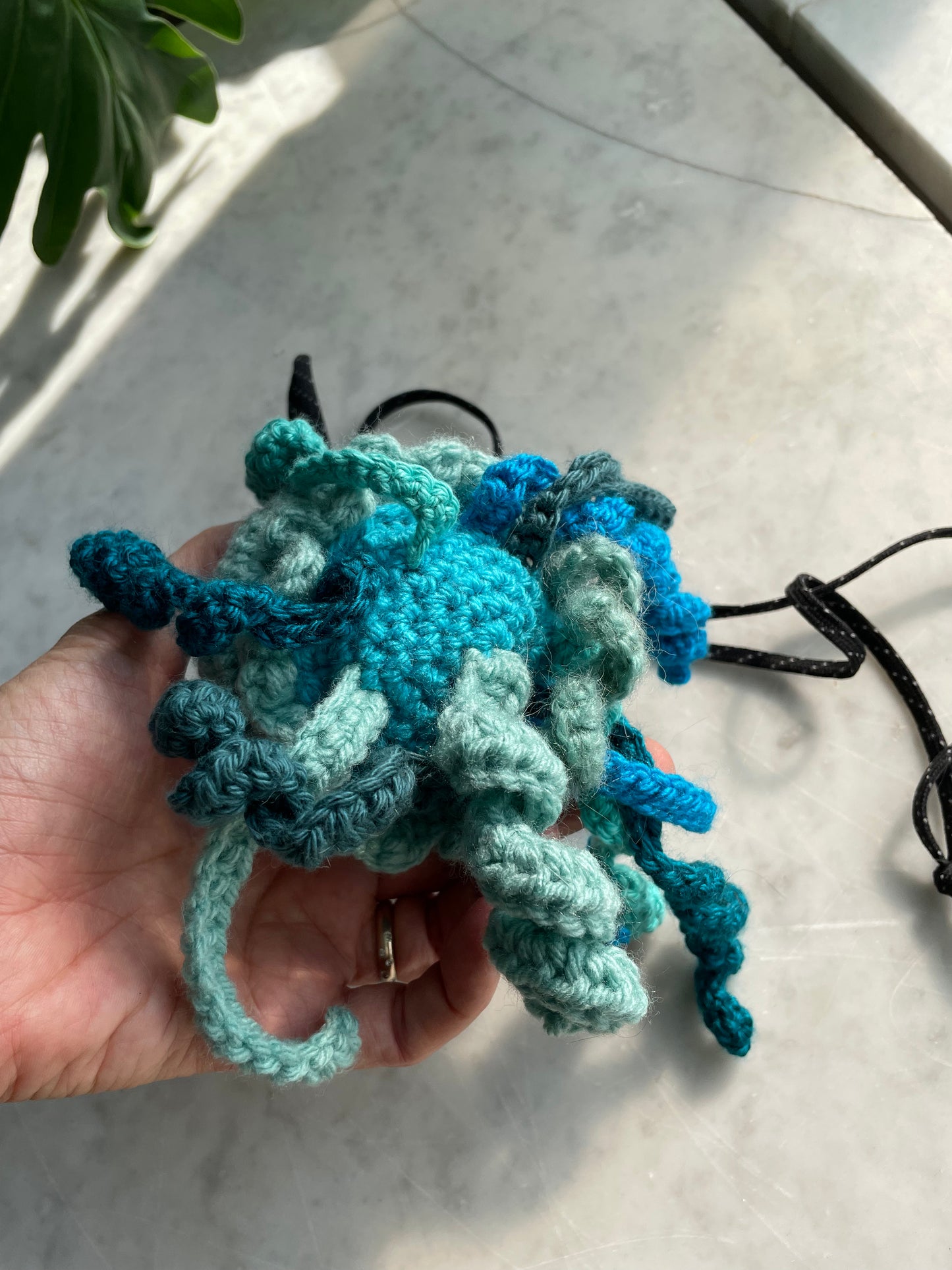 Hand crocheted jellyfish amigurumi