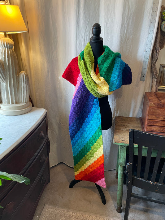 Ten foot rainbow Corner stripes rainbow blanket scarf