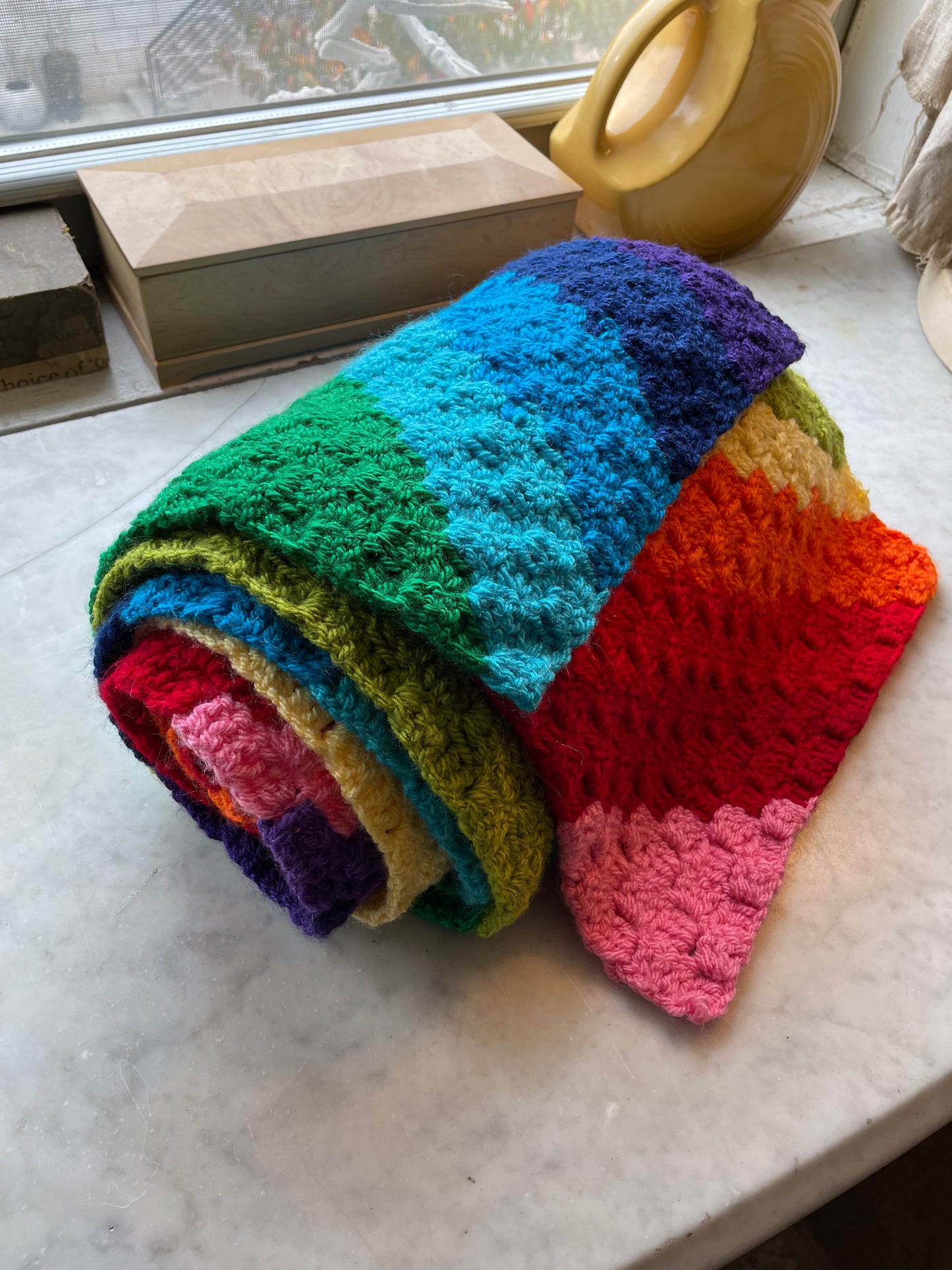 Ten foot rainbow Corner stripes rainbow blanket scarf