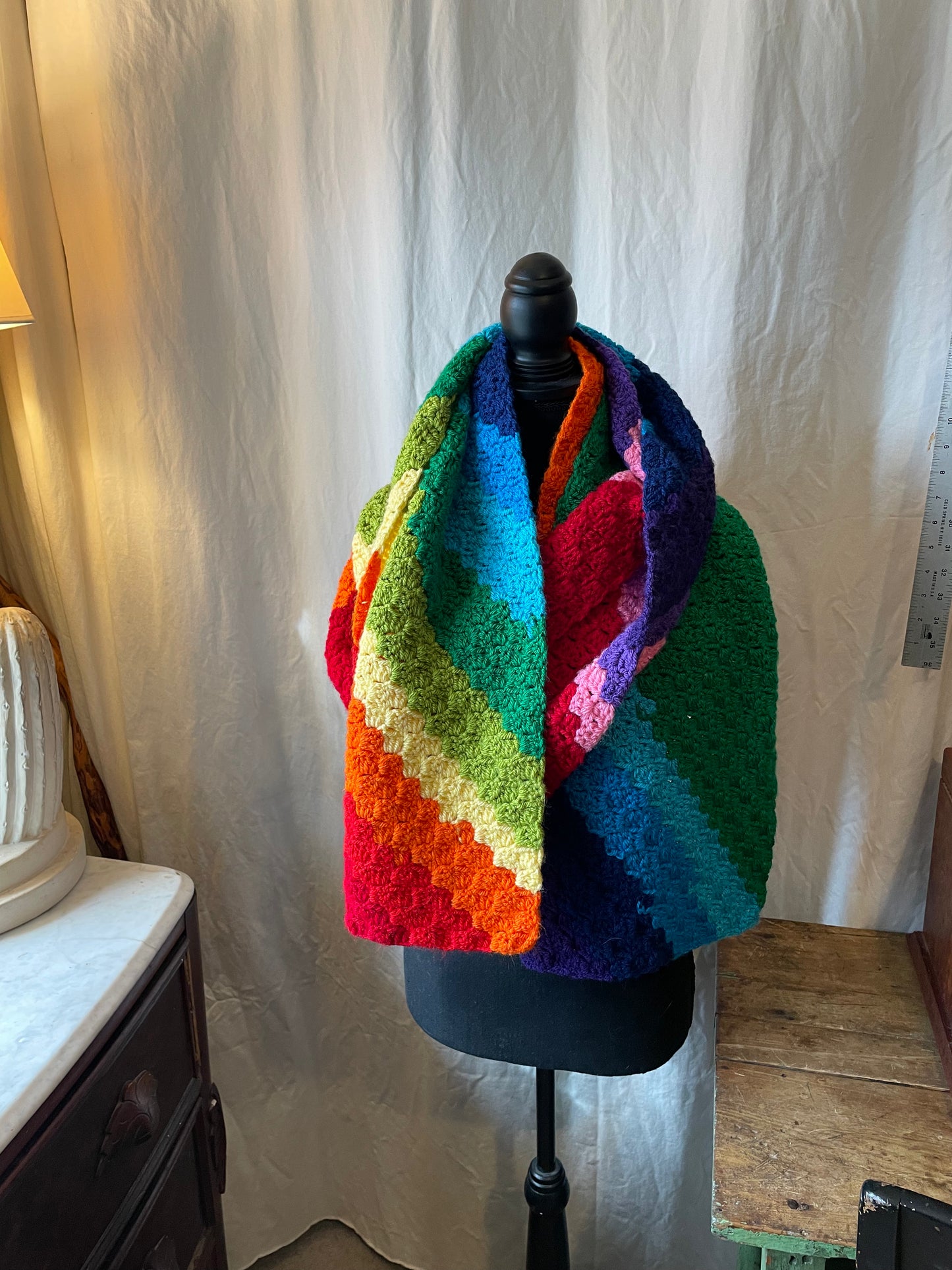 Ten foot rainbow Corner stripes rainbow blanket scarf