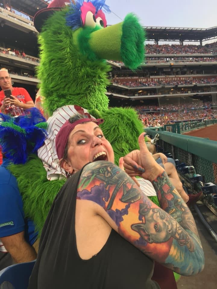 Philadelphia baseball pompom hand knit beanie