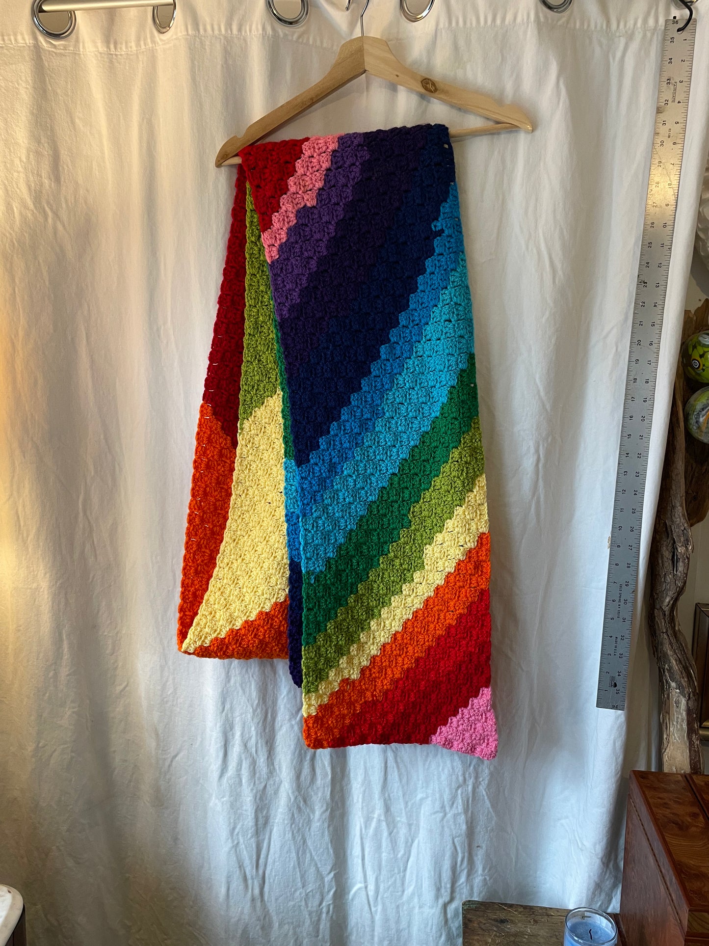 Ten foot rainbow Corner stripes rainbow blanket scarf