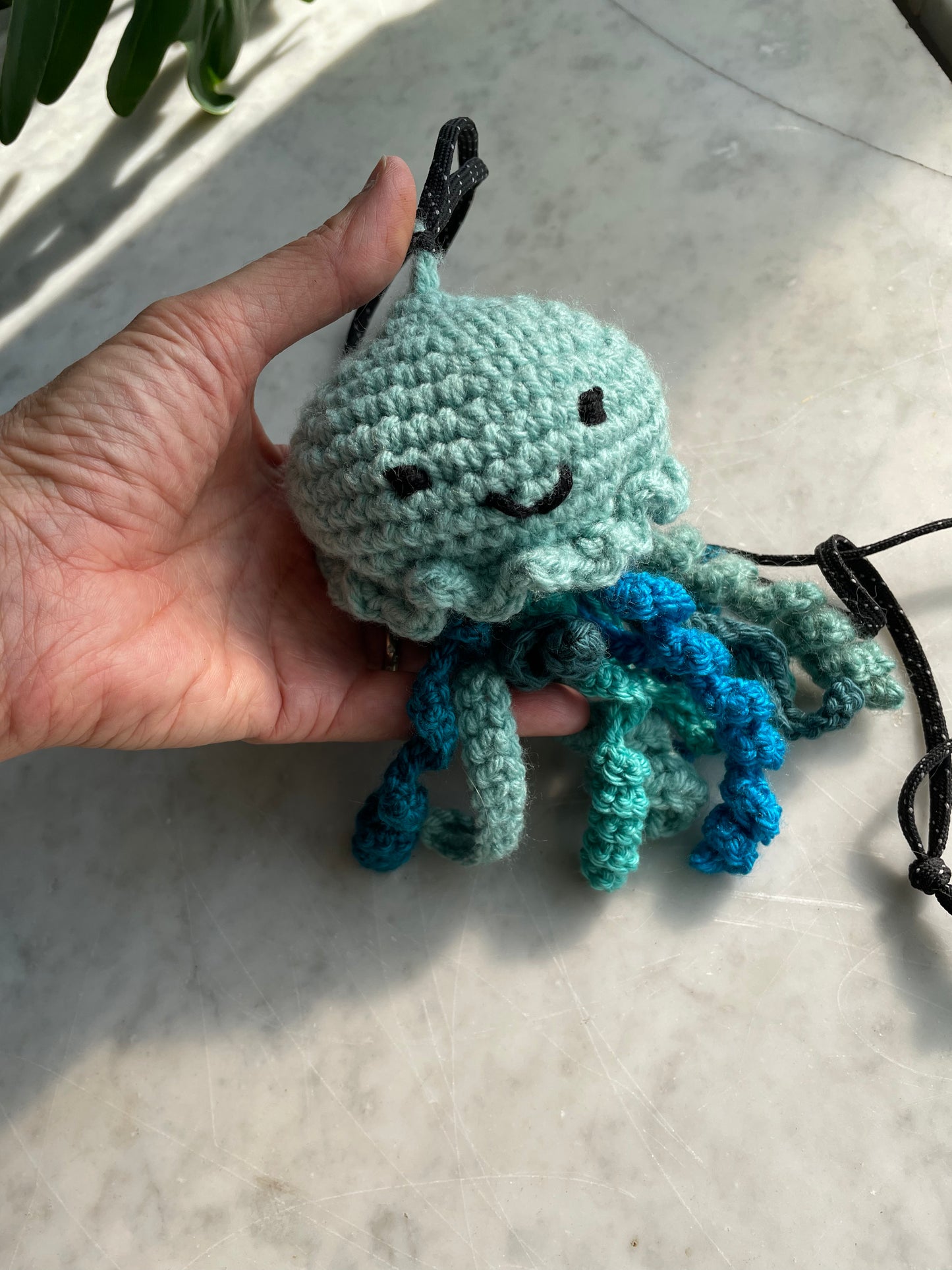 Hand crocheted jellyfish amigurumi