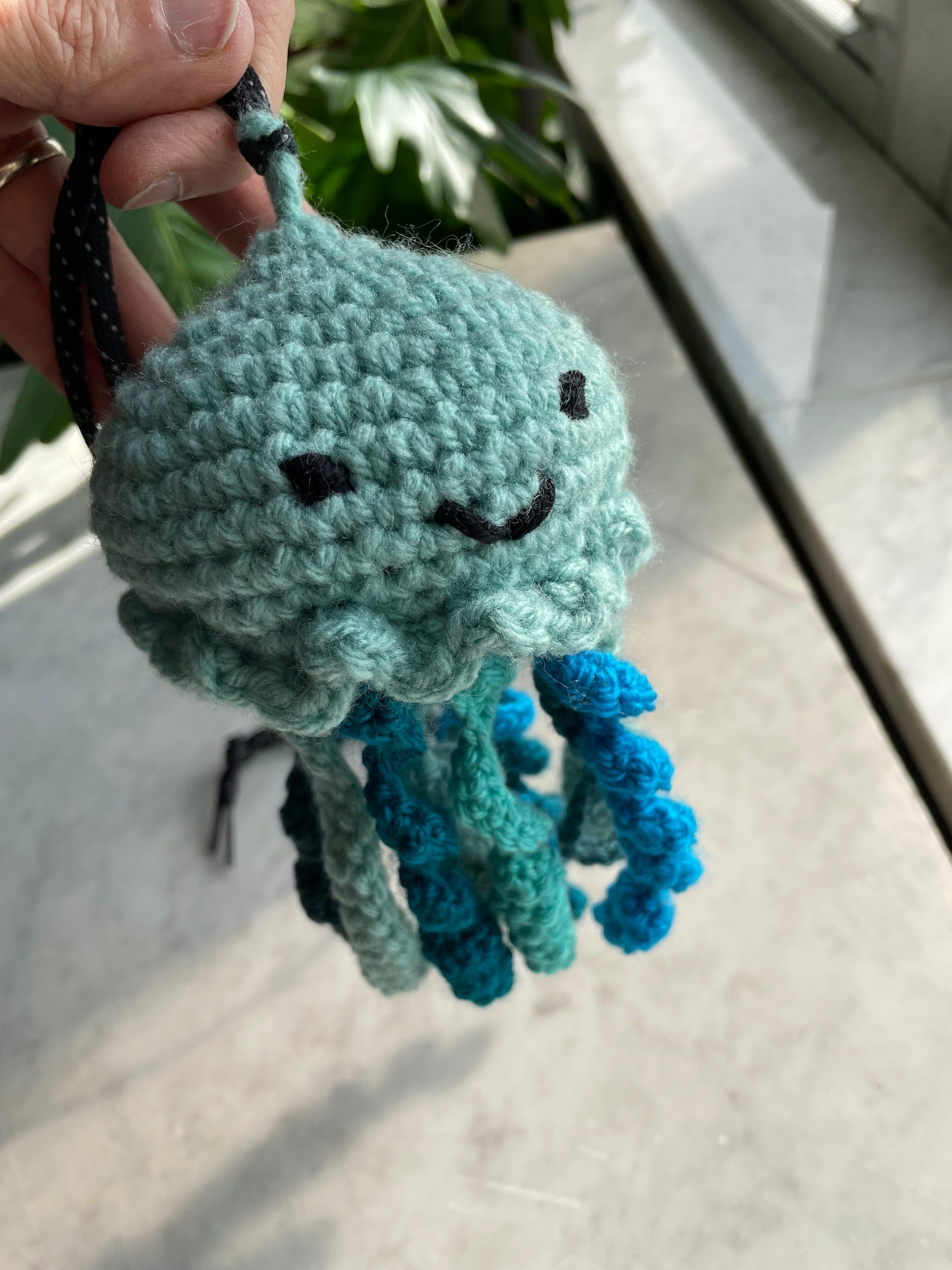 Hand crocheted jellyfish amigurumi