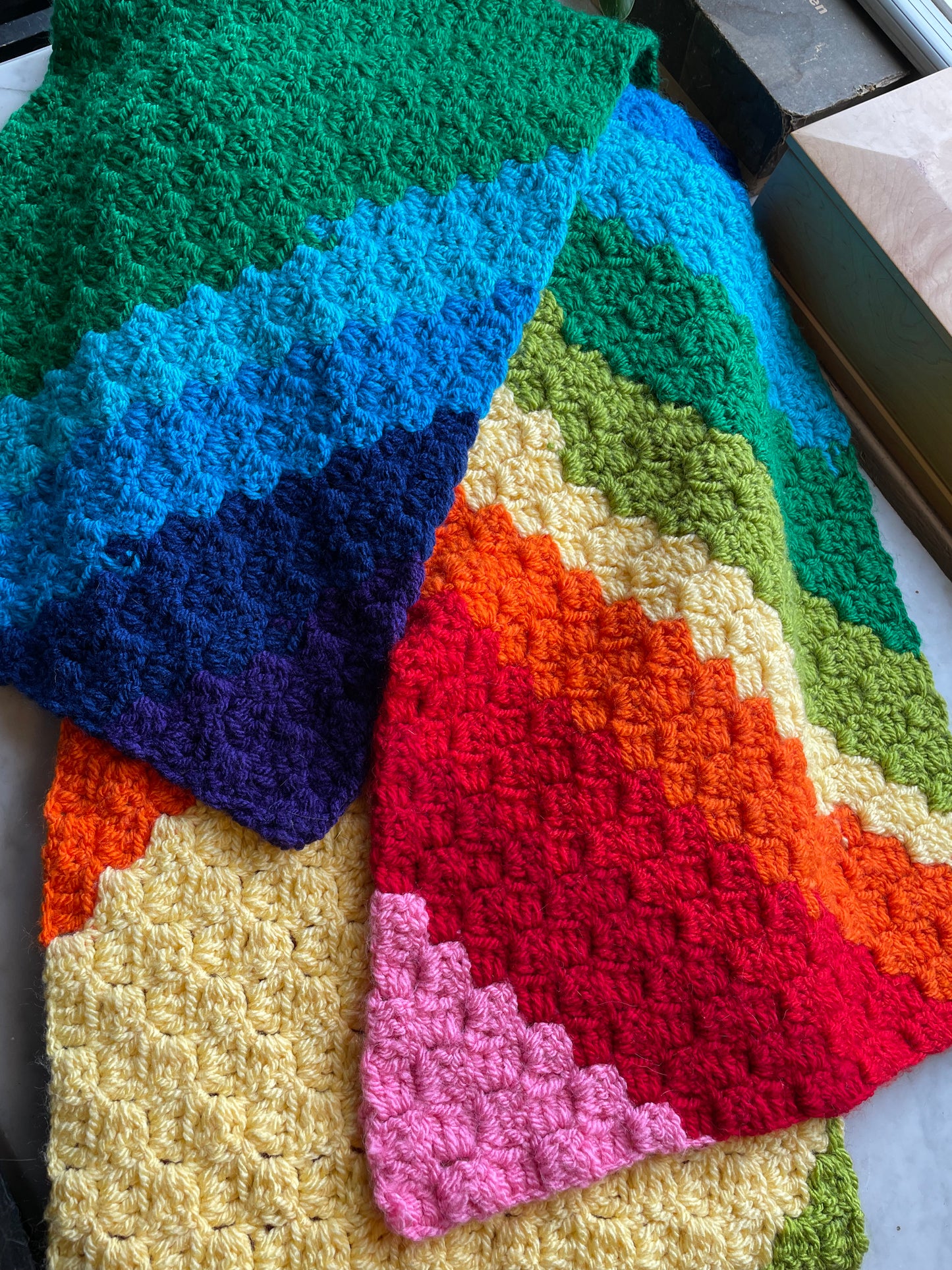 Ten foot rainbow Corner stripes rainbow blanket scarf