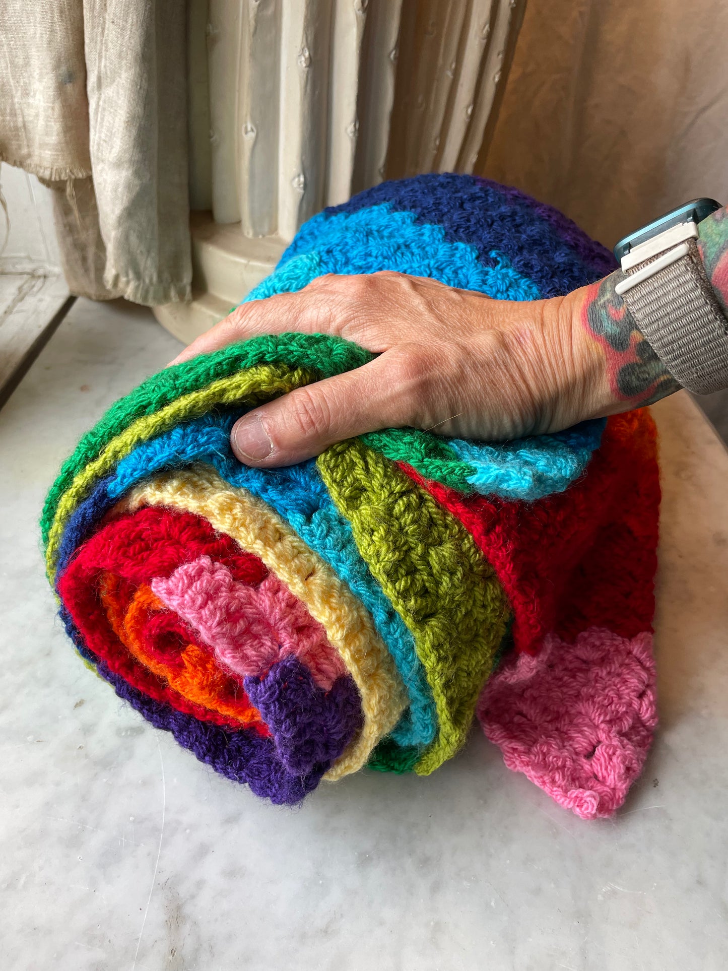 Ten foot rainbow Corner stripes rainbow blanket scarf